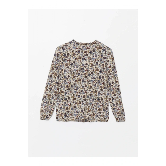 LCW Grace Bağlamalı Yaka Desenli Bluz (W5)