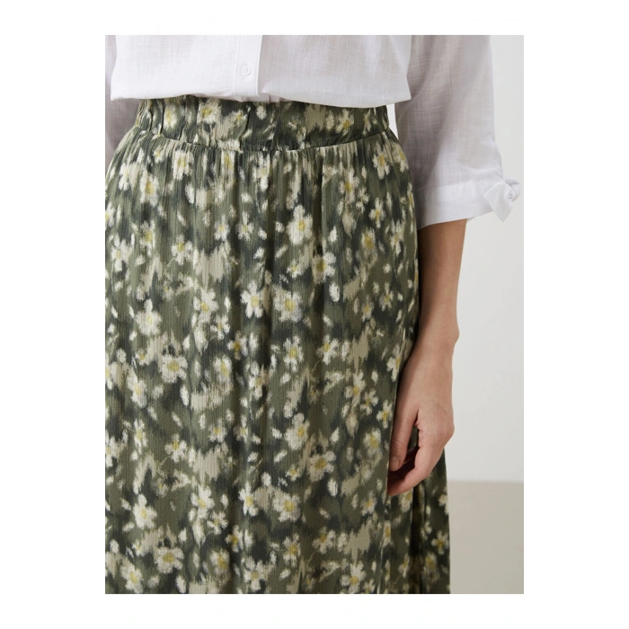 LCW Grace Beli Lastikli Çiçekli A Kesim Kadın Etek