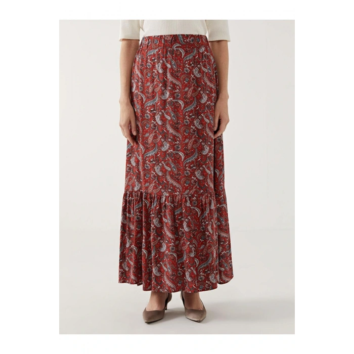 LCW Grace Beli Lastikli Desenli A Kesim Kadın Etek