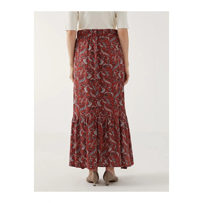 LCW Grace Beli Lastikli Desenli A Kesim Kadın Etek