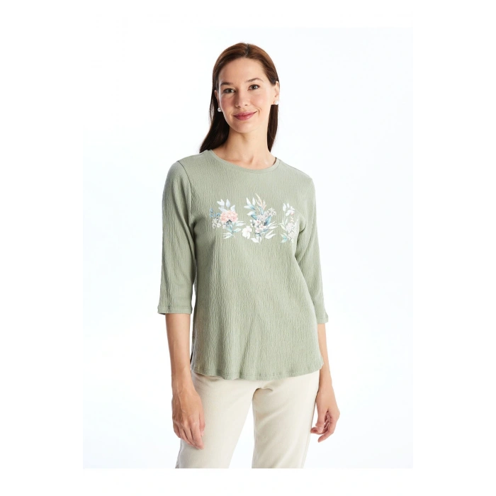 LCW Grace Bisiklet Yaka Çiçek Baskılı Kadın Bluz