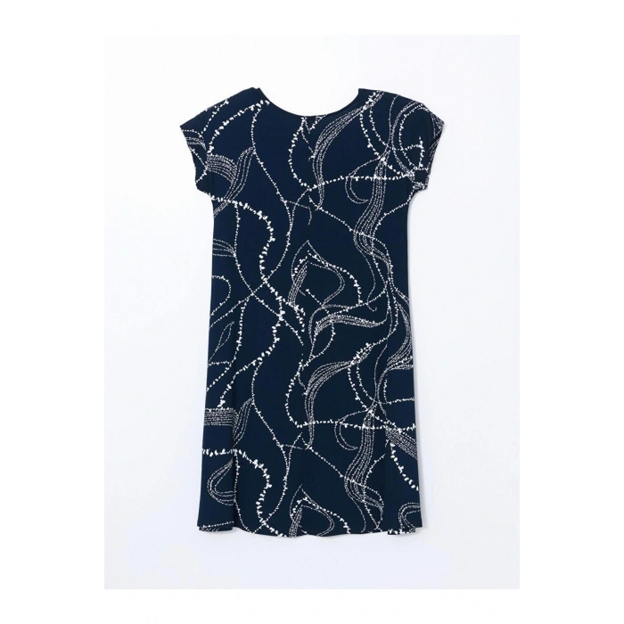 LCW Grace Bisiklet Yaka Desenli Kadın Elbise