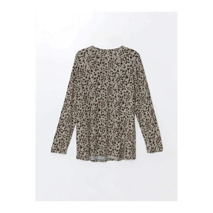 LCW Grace Bisiklet Yaka Desenli Uzun Kollu Kadın Bluz