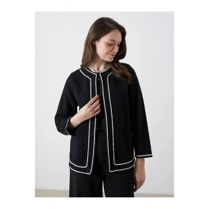 LCW Grace Bisiklet Yaka Nakışlı Kadın Hırka (W5)