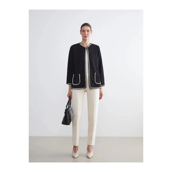 LCW Grace Bisiklet Yaka Nakışlı Kadın Hırka (W5)