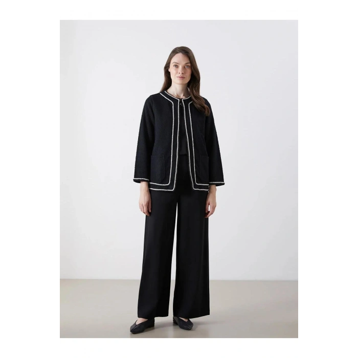 LCW Grace Bisiklet Yaka Nakışlı Kadın Hırka (W5)