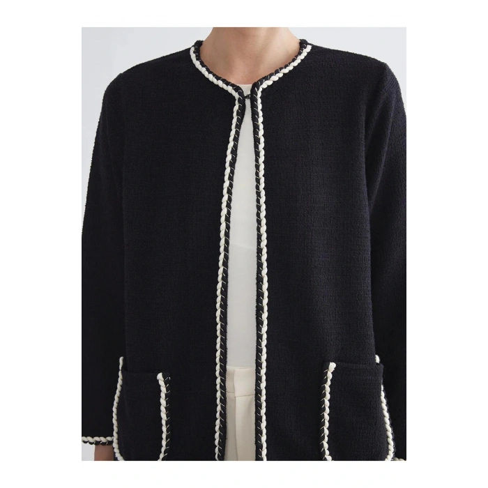 LCW Grace Bisiklet Yaka Nakışlı Kadın Hırka (W5)