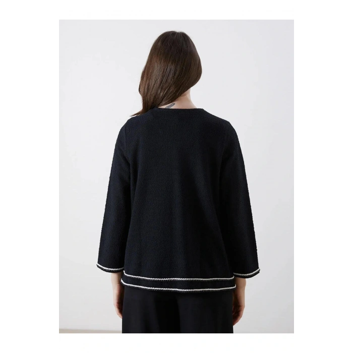 LCW Grace Bisiklet Yaka Nakışlı Kadın Hırka (W5)