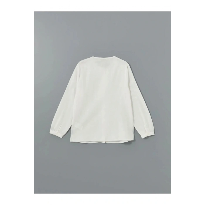 LCW Grace Ekru Bisiklet Yaka Dantel Detaylı Kadın Bluz