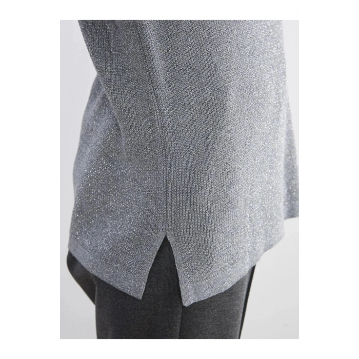 LCW Grace Gri V Yaka Kadın Triko Kazak