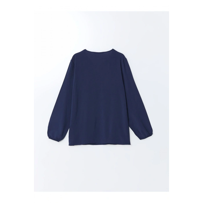 LCW Grace Lacivert Bağlamalı Yaka Kadın Bluz