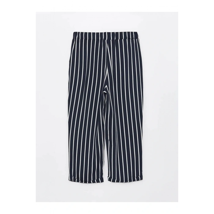 LCW Grace Mavi Beli Lastikli Çizgili Kadın Kapri