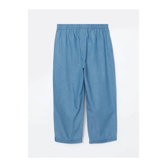 LCW Grace Mavi Beli Lastikli Kadın Jean Kapri