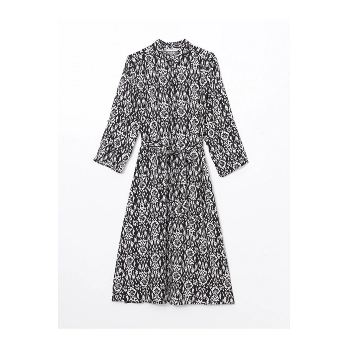 LCW Grace Siyah Desenli Kadın Gömlek Elbise