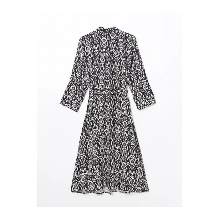 LCW Grace Siyah Desenli Kadın Gömlek Elbise