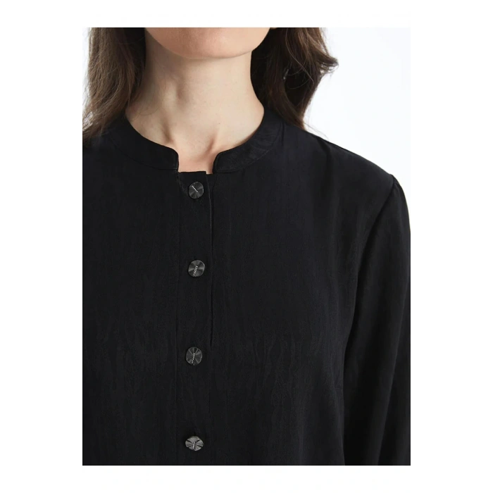 LCW Grace Siyah Hakim Yaka Desenli Kadın Elbise