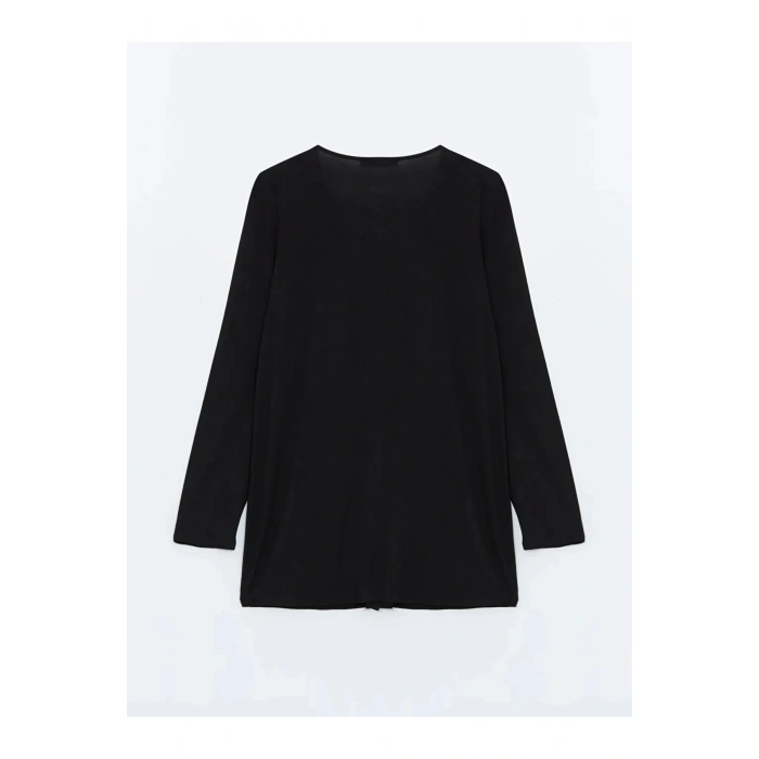 LCW Grace Siyah V Yaka Düz Uzun Kollu Kadın Hırka