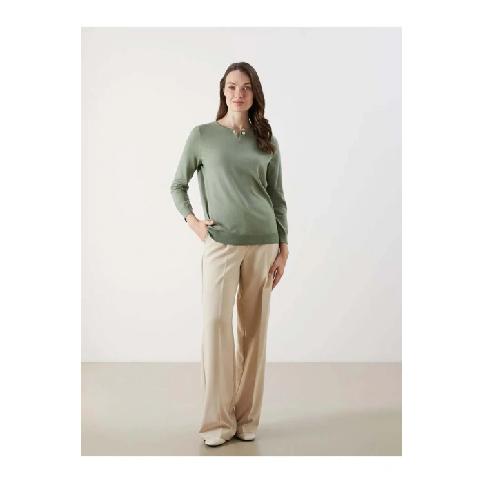 LCW GraceHaki Bisiklet Yaka Kadın Triko Kazak