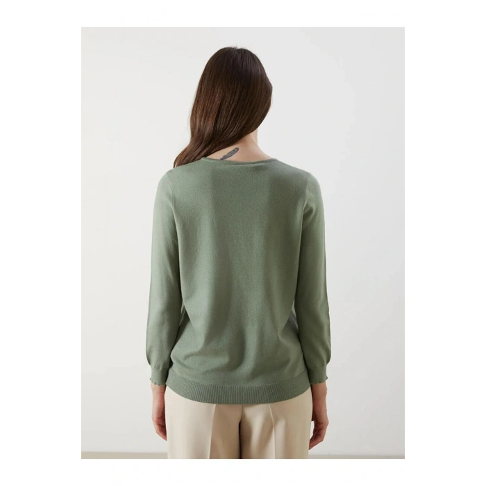 LCW GraceHaki Bisiklet Yaka Kadın Triko Kazak