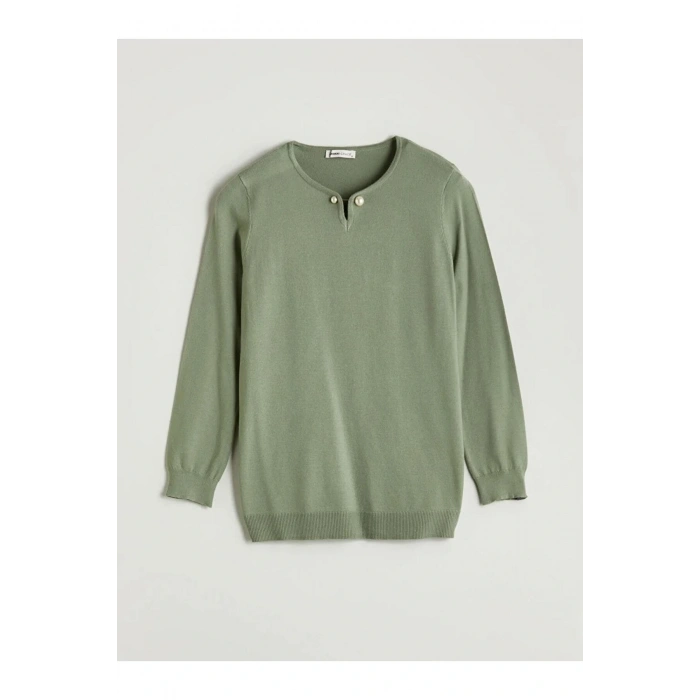 LCW GraceHaki Bisiklet Yaka Kadın Triko Kazak