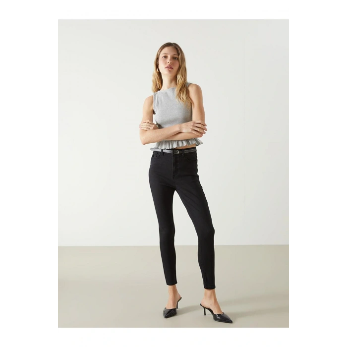 LCW Jeans Beli Kemerli Jüpiter Süper Skinny Fit Kadın Jean Pantolon