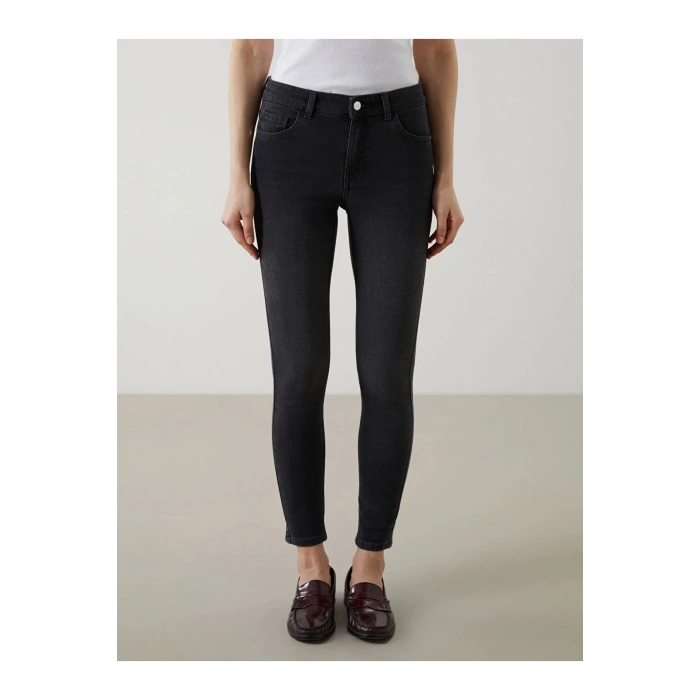 LCW Jeans Gri Mercury Skinny Fit Kadın Jean Pantolon