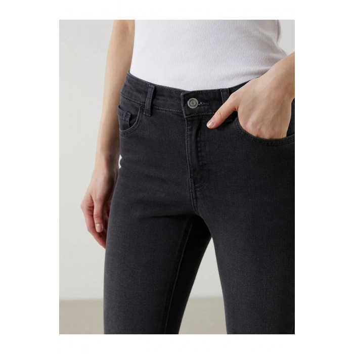 LCW Jeans Gri Mercury Skinny Fit Kadın Jean Pantolon