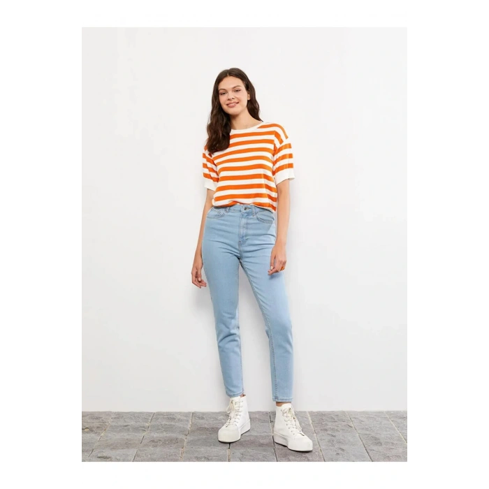 LCW Jeans İndigo Yüksek Bel Slim Fit Kadın Jean Pantolon