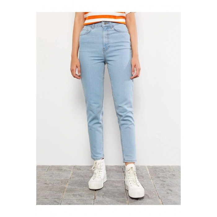LCW Jeans İndigo Yüksek Bel Slim Fit Kadın Jean Pantolon
