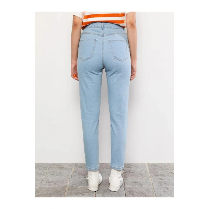 LCW Jeans İndigo Yüksek Bel Slim Fit Kadın Jean Pantolon