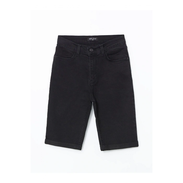 LCW Jeans Siyah Dar Fit Kadın Jean Şort