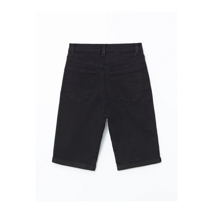 LCW Jeans Siyah Dar Fit Kadın Jean Şort