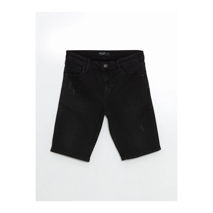 LCW Jeans Siyah Süper Skinny Fit Erkek Jean Şort