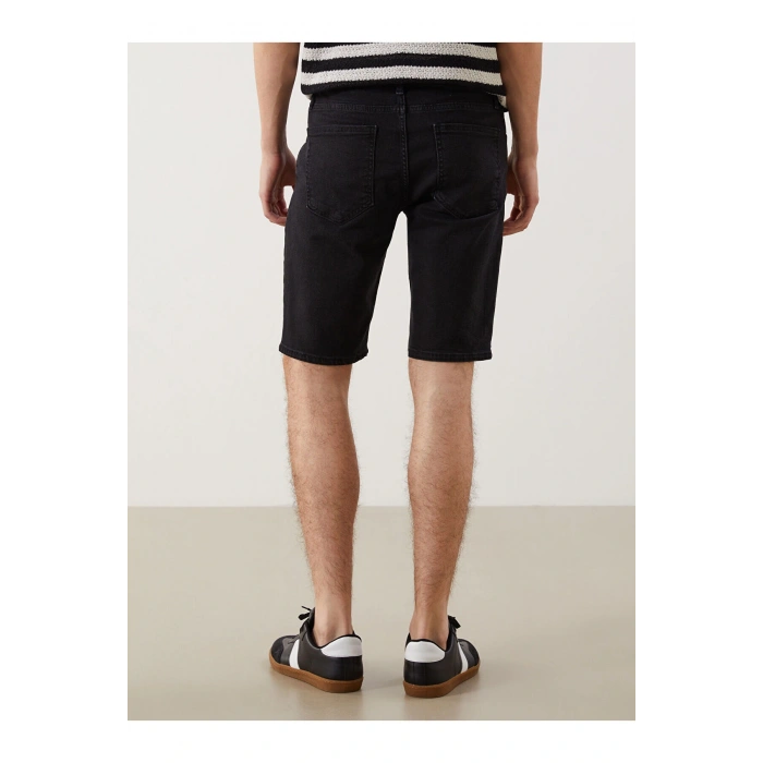 LCW Jeans Siyah Süper Skinny Fit Erkek Jean Şort