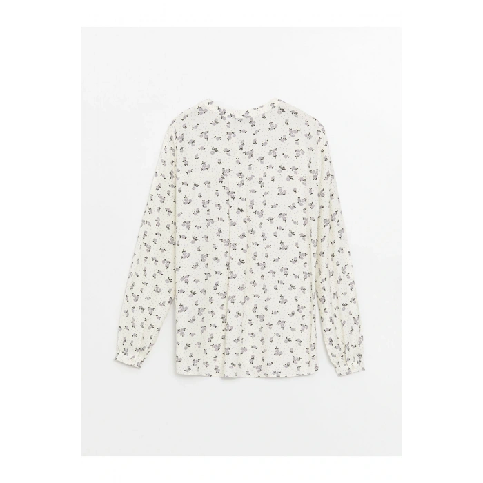 LCW Kaçık Yaka Desenli Uzun Kollu Kadın Bluz