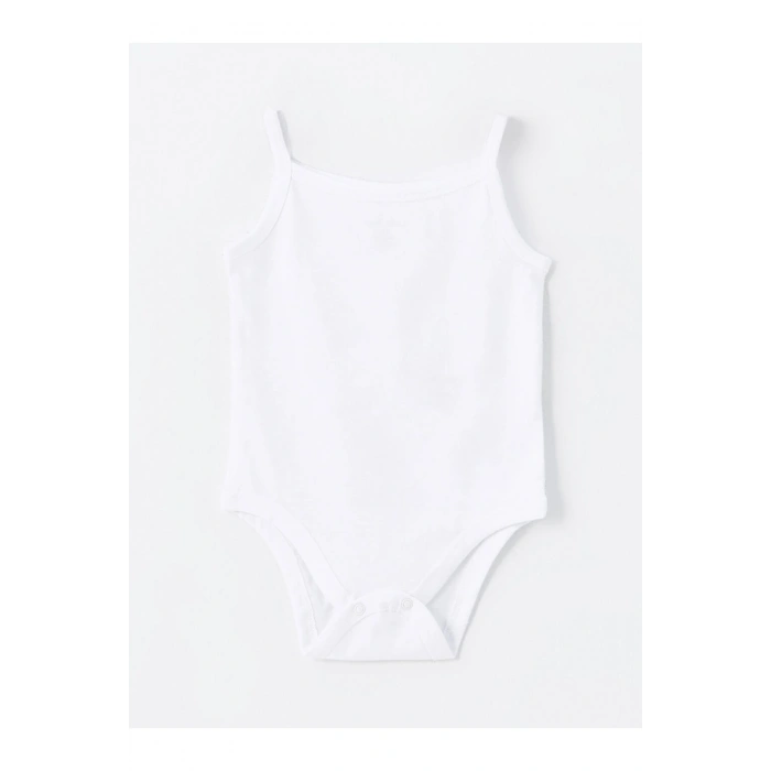 LCW Kare Yaka Kız Bebek Çıtçıtlı Body 3lü