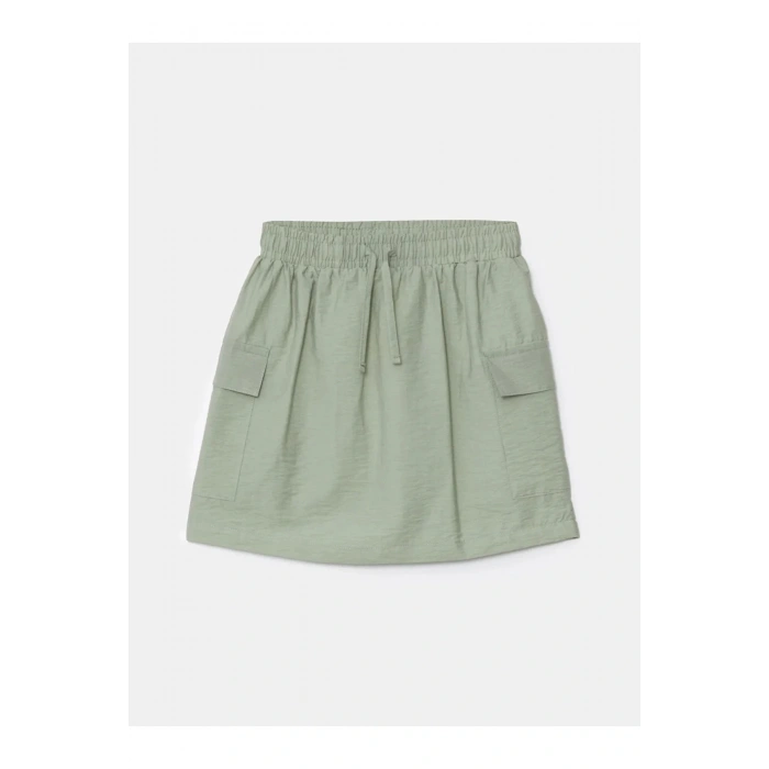 LCW Kids Açık Haki Beli Lastikli Kız Çocuk Kargo Etek