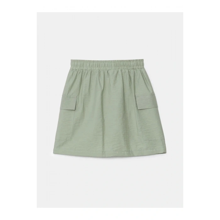 LCW Kids Açık Haki Beli Lastikli Kız Çocuk Kargo Etek