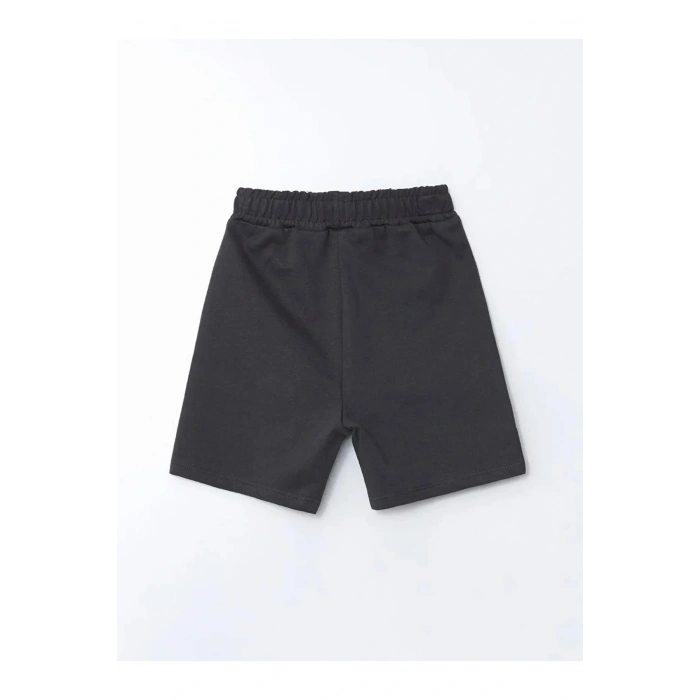 LCW Kids Antrasit Basic Beli Lastikli Pamuklu Erkek Çocuk Şort