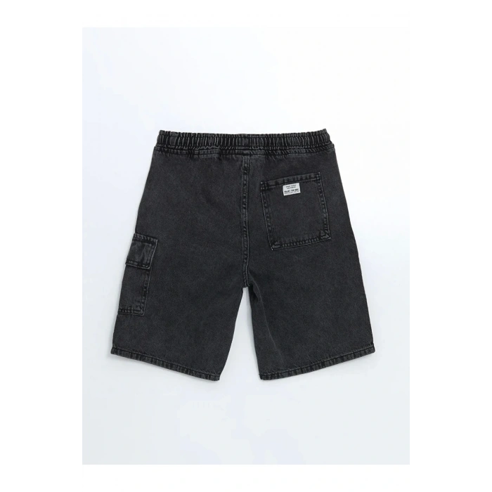 LCW Kids Antrasit Beli Lastikli %100 Pamuk Erkek Çocuk Kargo Jean Şort
