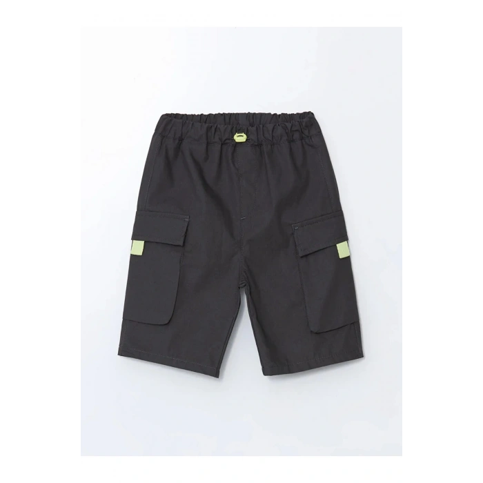 LCW Kids Antrasit Beli Lastikli Cepli Erkek Çocuk Şort