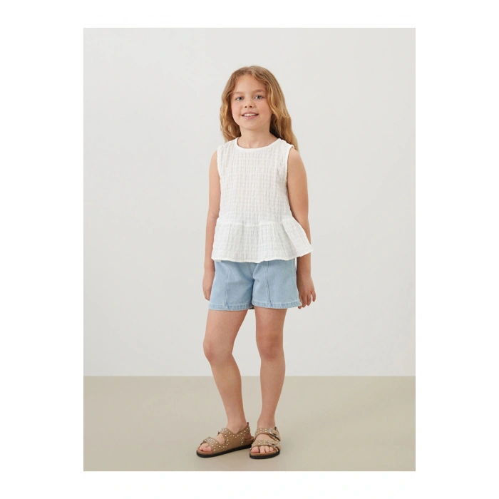 LCW Kids Arkası Düğmeli Kız Çocuk Bluz (S5)