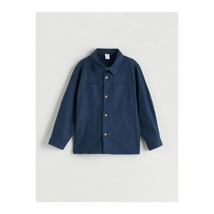 LCW Kids Basic Gabardin Uzun Kollu Erkek Çocuk Gömlek