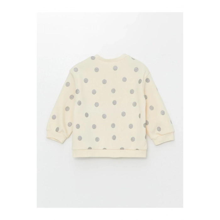 LCW Kids Baskılı Bisiklet Yaka Kalın Baskılı Kız Bebek Sweatshirt