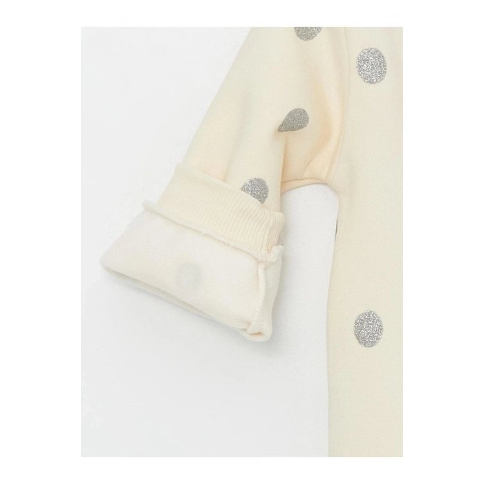 LCW Kids Baskılı Bisiklet Yaka Kalın Baskılı Kız Bebek Sweatshirt