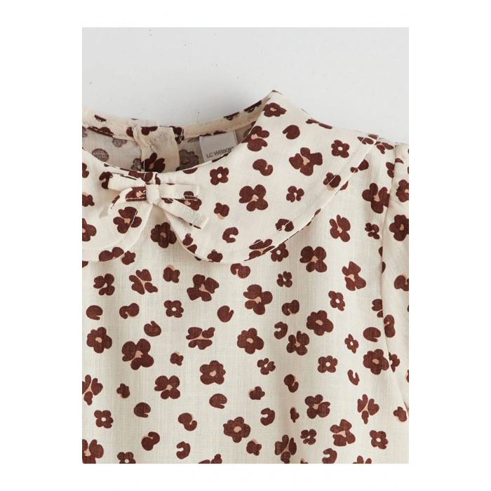 LCW Kids Bebe Yaka Çiçekli Kız Çocuk Gömlek