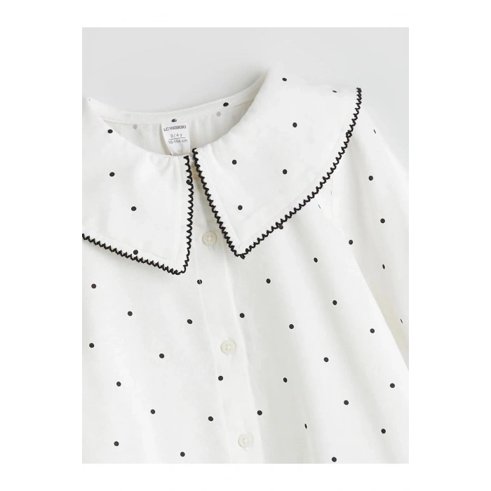 LCW Kids Bebe Yaka Puantiye Kız Çocuk Bluz (W5)