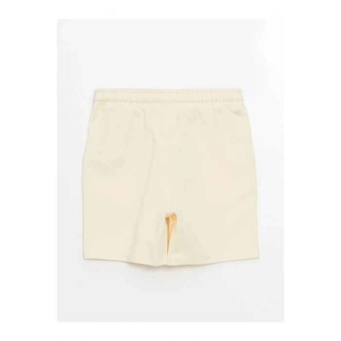 LCW Kids Bej Beli Lastikli Baskılı Erkek Çocuk Şort