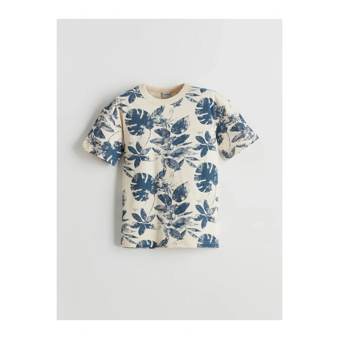 LCW Kids Bej Bisiklet Yaka Erkek Çocuk Tişört ve Şort