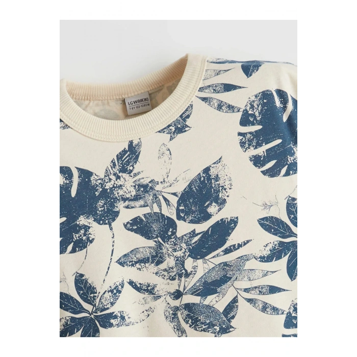 LCW Kids Bej Bisiklet Yaka Erkek Çocuk Tişört ve Şort